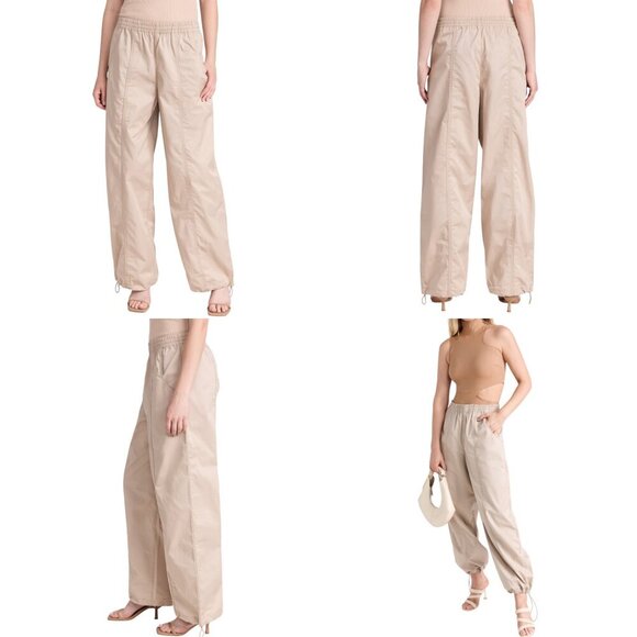 New Agolde Dakota Track Pant In Truffle Size Large Wide Leg Cotton Lightweight - Picture 15 of 16